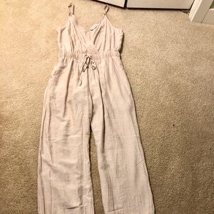Women’s jump suit tan with pockets